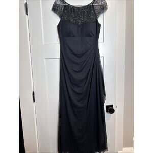 Dj jaz dress cocktail beaded Colar black size 8